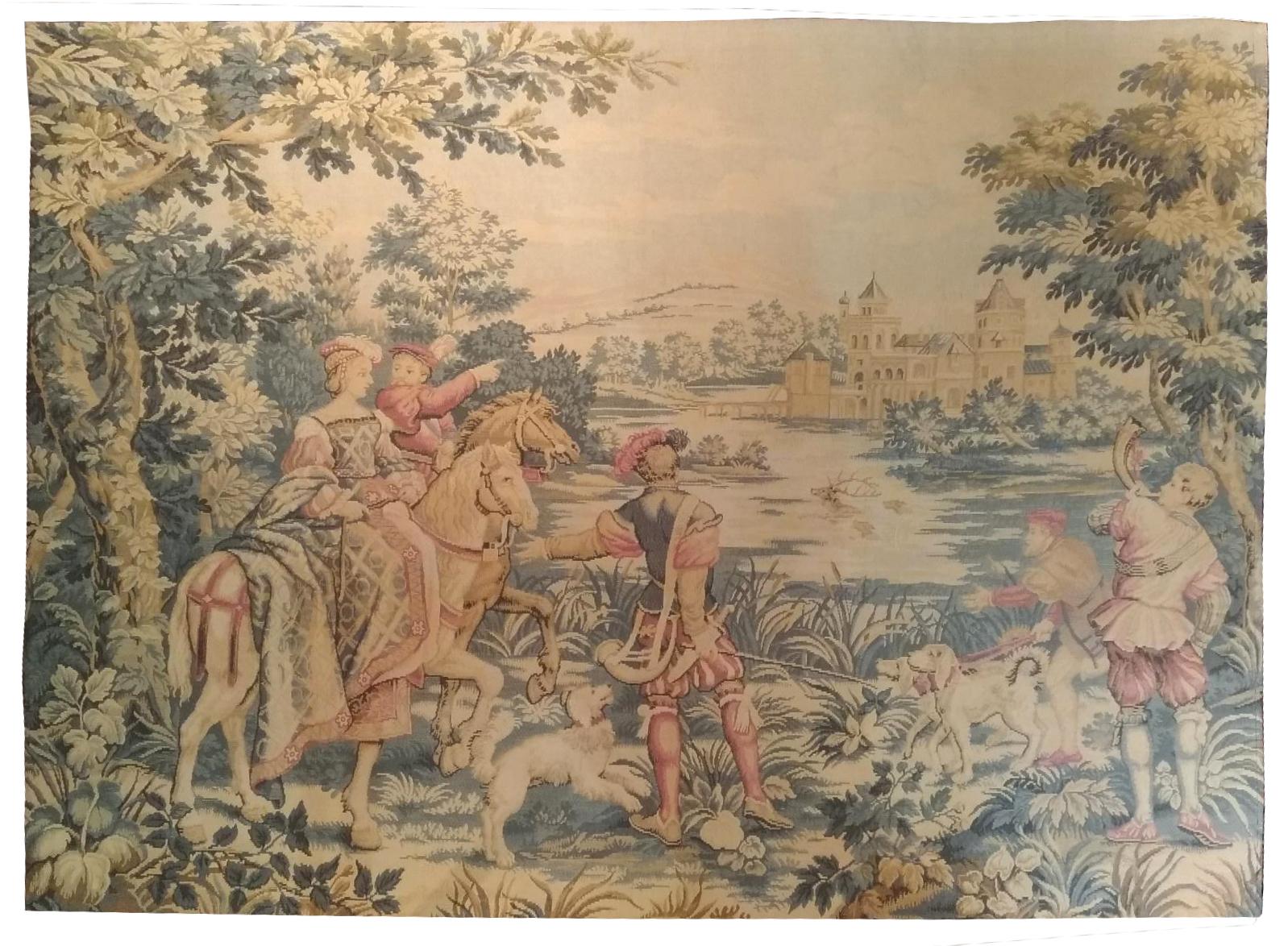 1029 - Beautiful Vintage French Jaquar Tapestry For Sale 1