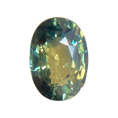 1.02ct Australian Untreated Yellow Green Blue Parti Colour Sapphire Oval Cut Gem
