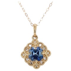 14K 1.02ct Ceylon Sapphire Pendant Necklace