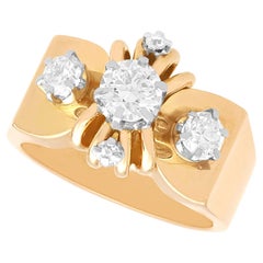 1.02 Carat Diamond and 18k Rose Gold Dress Ring
