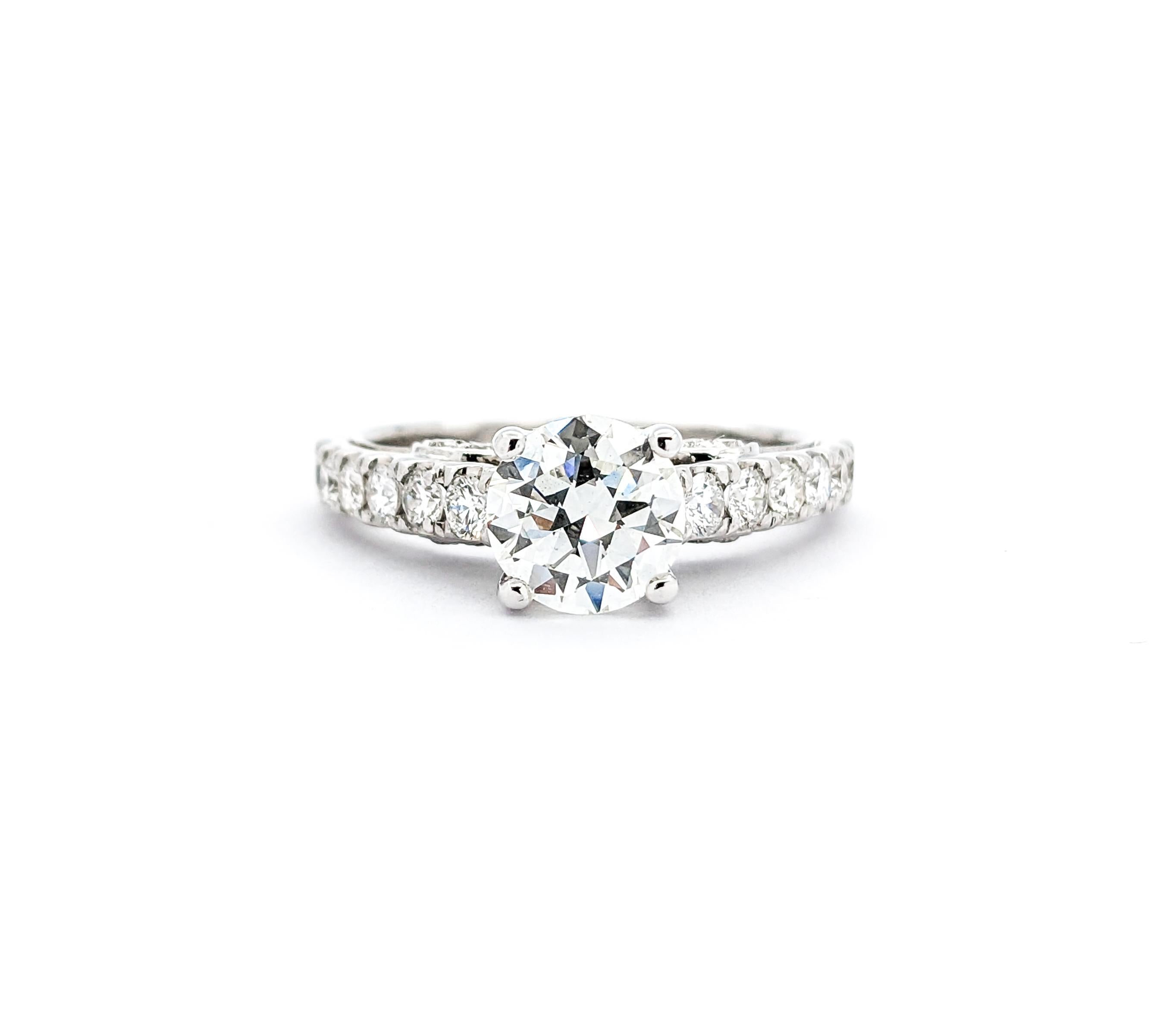 1.02ct Diamond Engagement Ring In White Gold For Sale 6