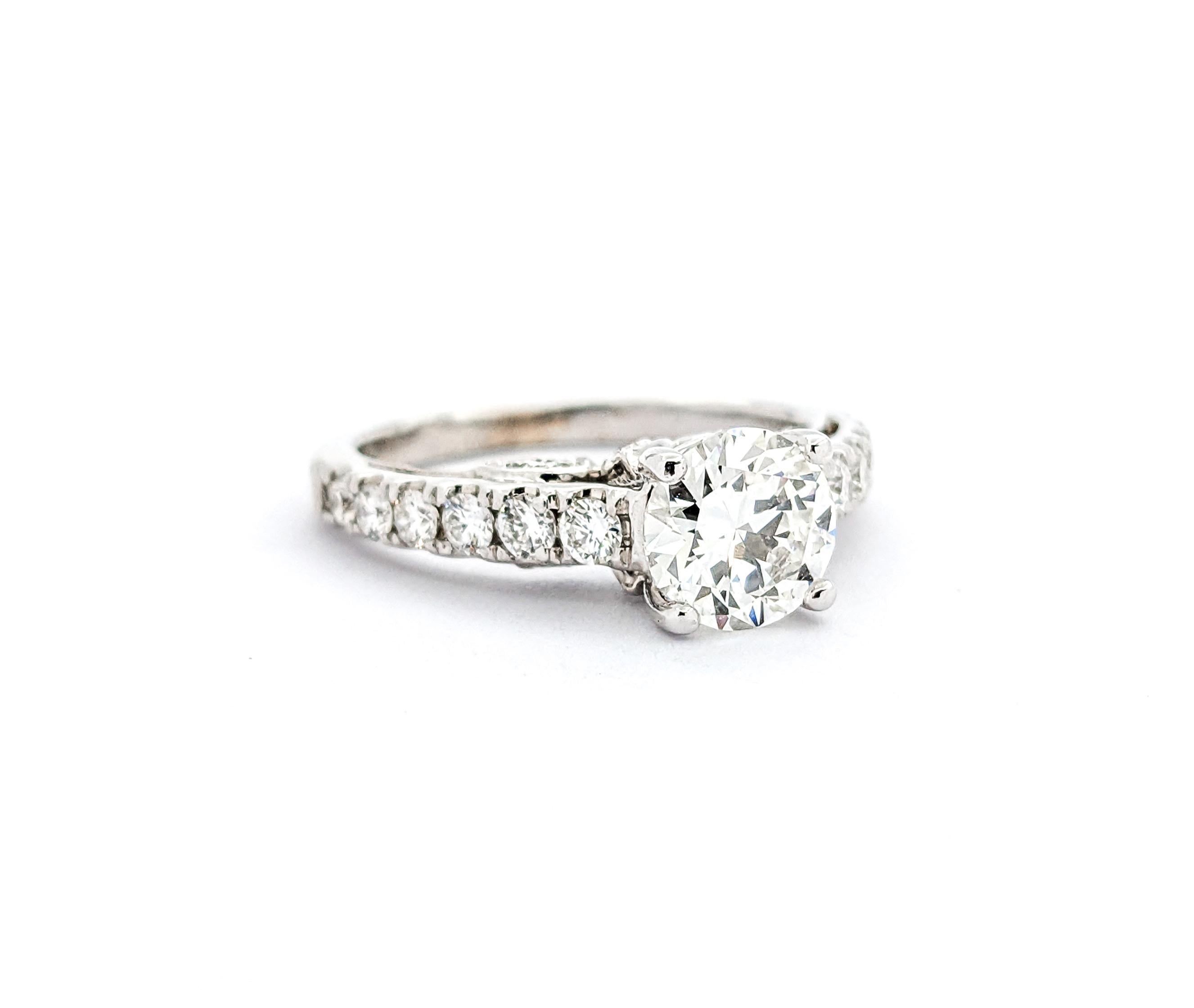 1.02ct Diamond Engagement Ring In White Gold For Sale 1