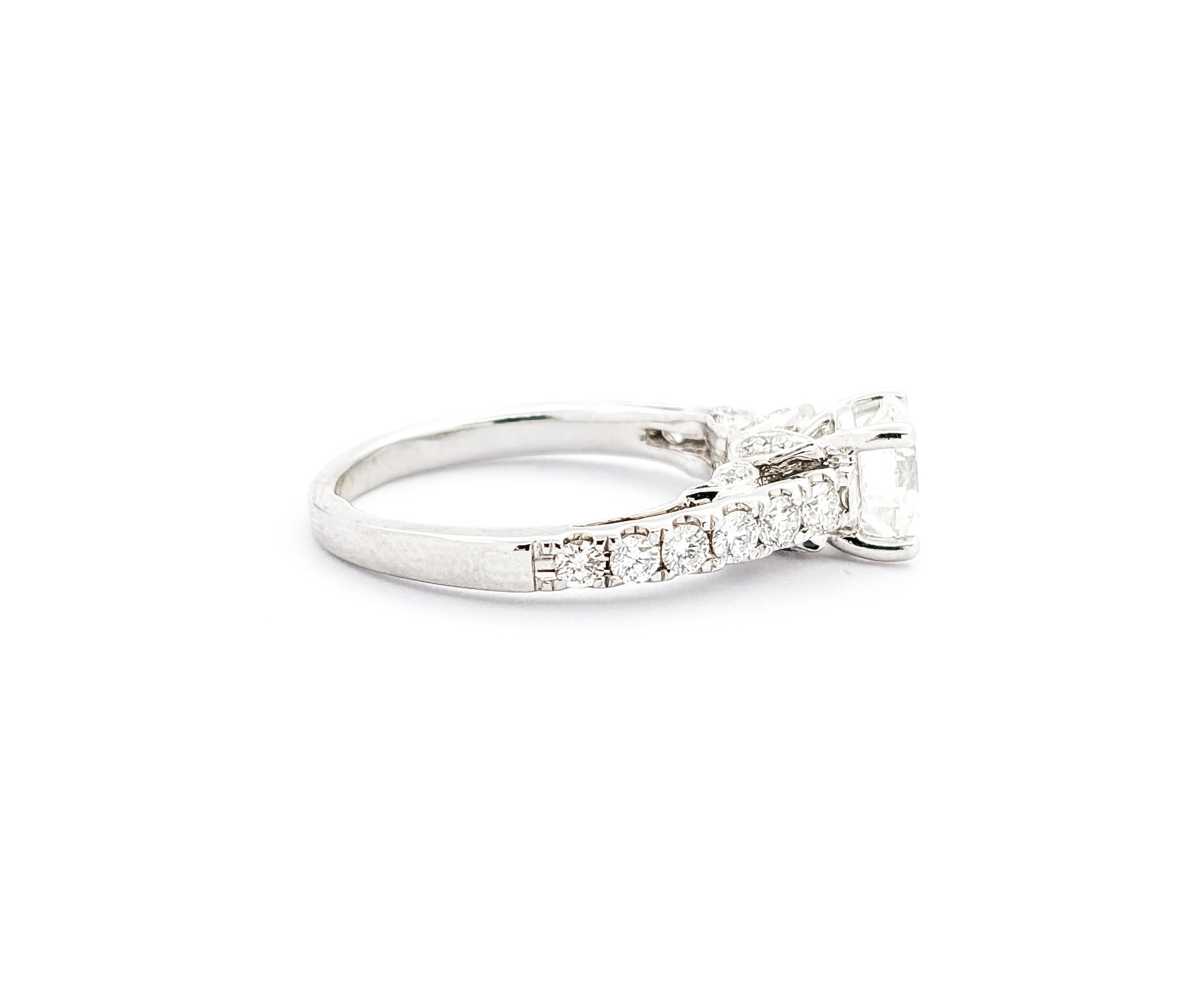 1.02ct Diamond Engagement Ring In White Gold For Sale 2