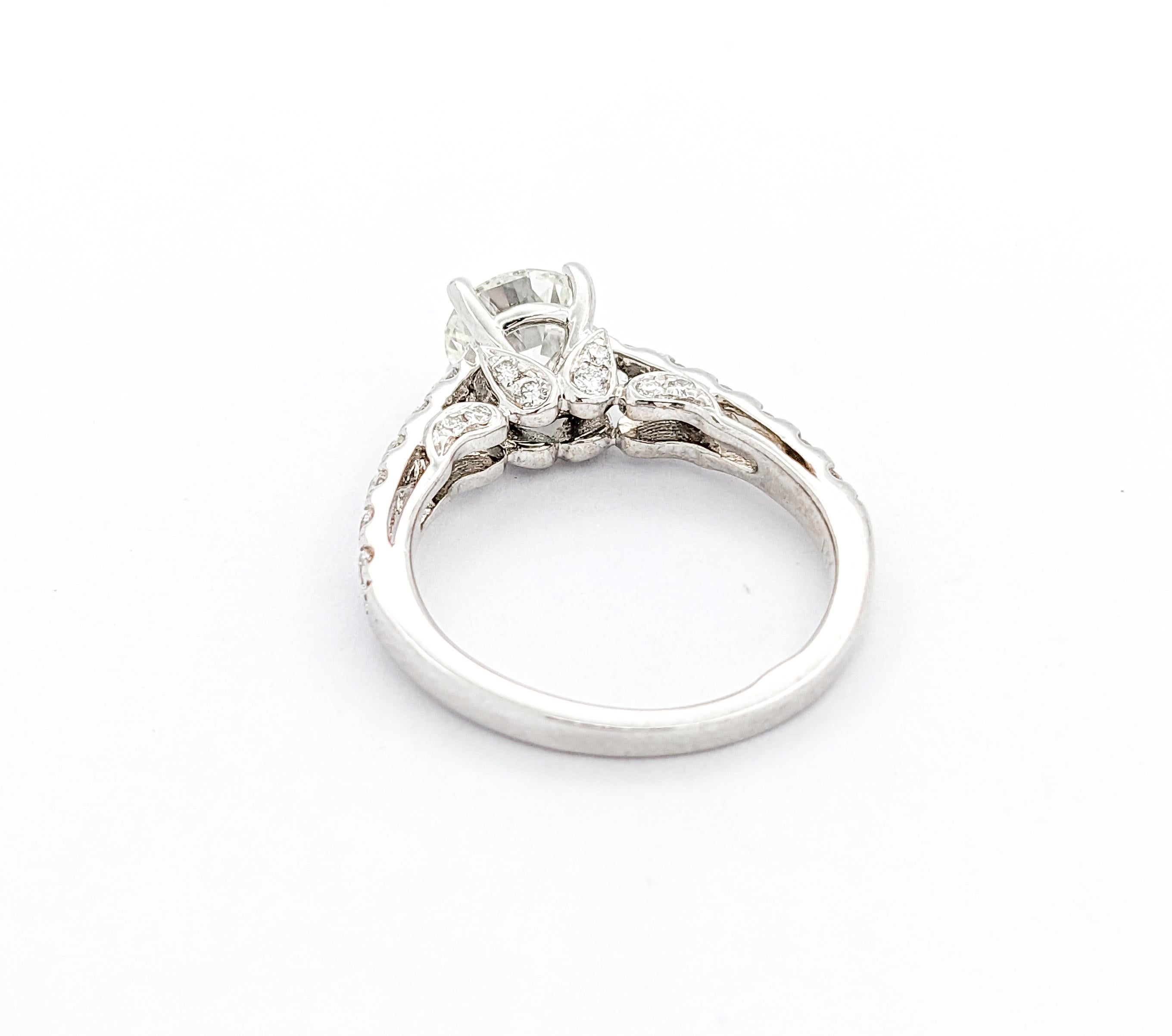 1.02ct Diamond Engagement Ring In White Gold For Sale 3