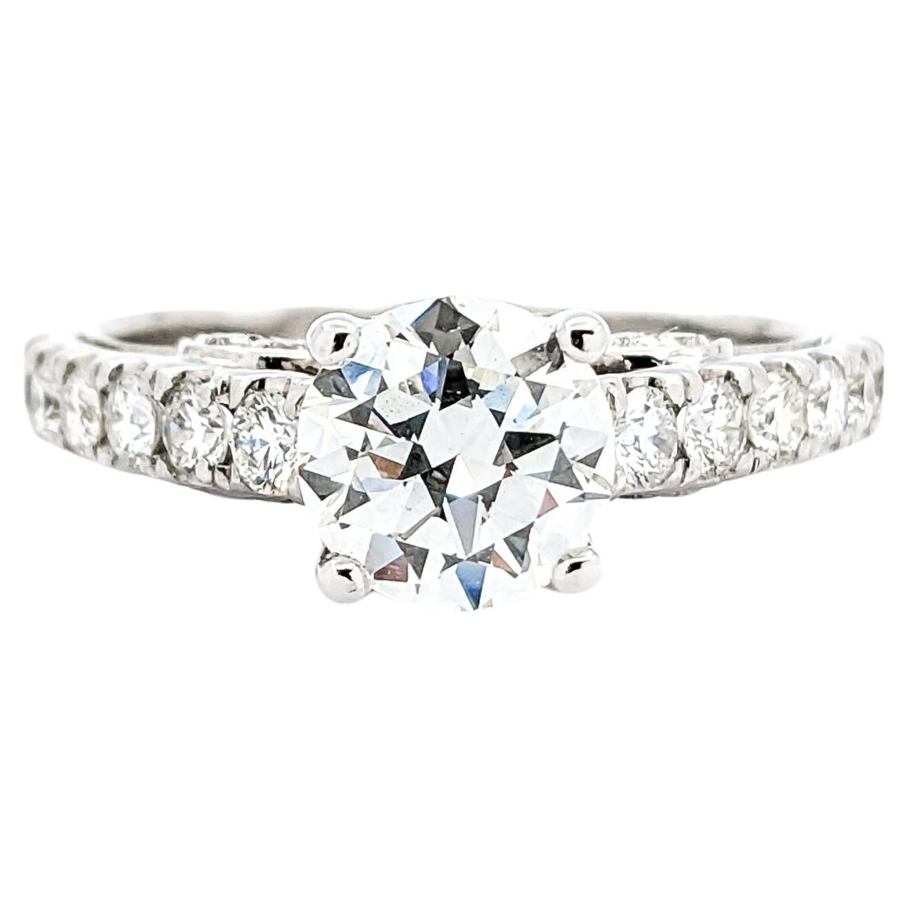 1.02ct Diamond Engagement Ring In White Gold For Sale