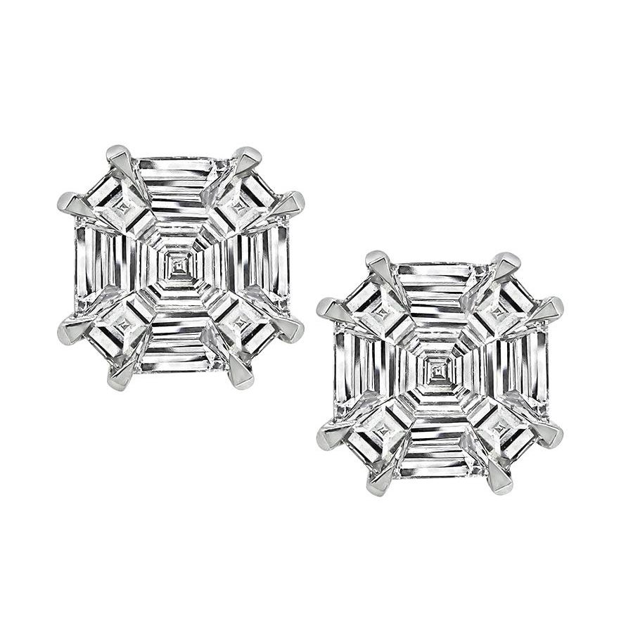 1.02ct Diamond Illusion Set Stud Earrings