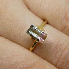 1.02ct Emerald Cut Pink & Green Bi-Colour Tourmaline