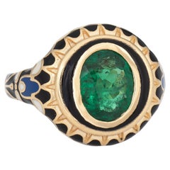 1.65ct Emerald Enamel Greta Ring