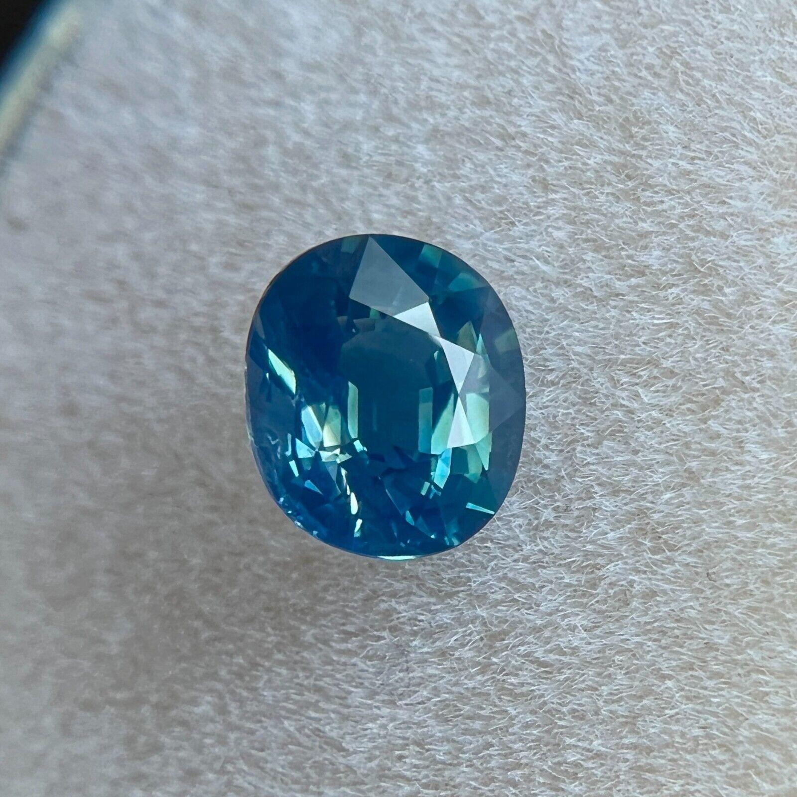 1.02ct Fine Green Blue Sapphire GRA Certified Oval Cut Rare Loose Gem In New Condition For Sale In Birmingham, GB