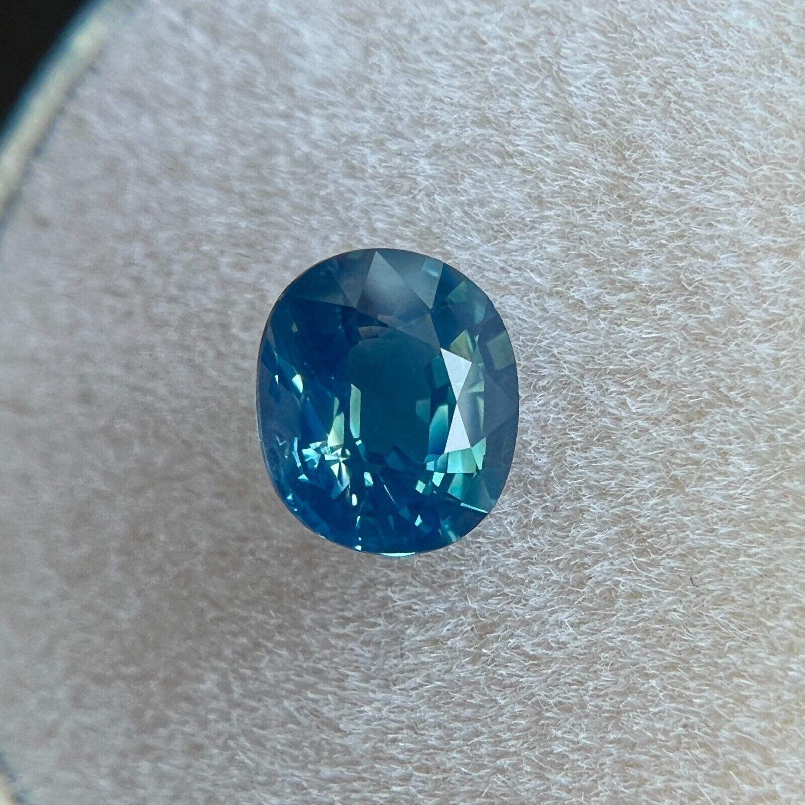 1.02ct Fine Green Blue Sapphire GRA Certified Oval Cut Rare Loose Gem For Sale 1