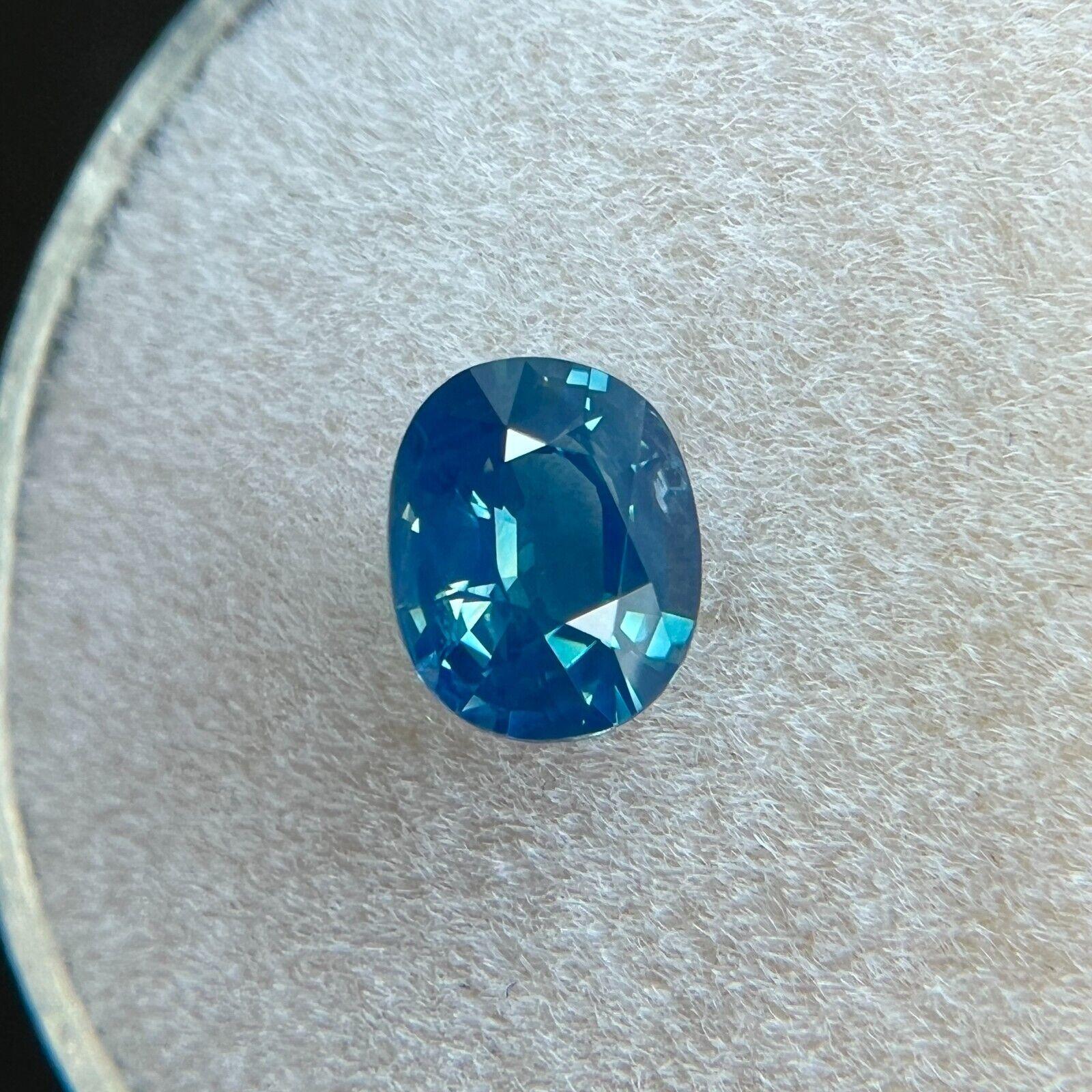 1.02ct Fine Green Blue Sapphire GRA Certified Oval Cut Rare Loose Gem For Sale 2