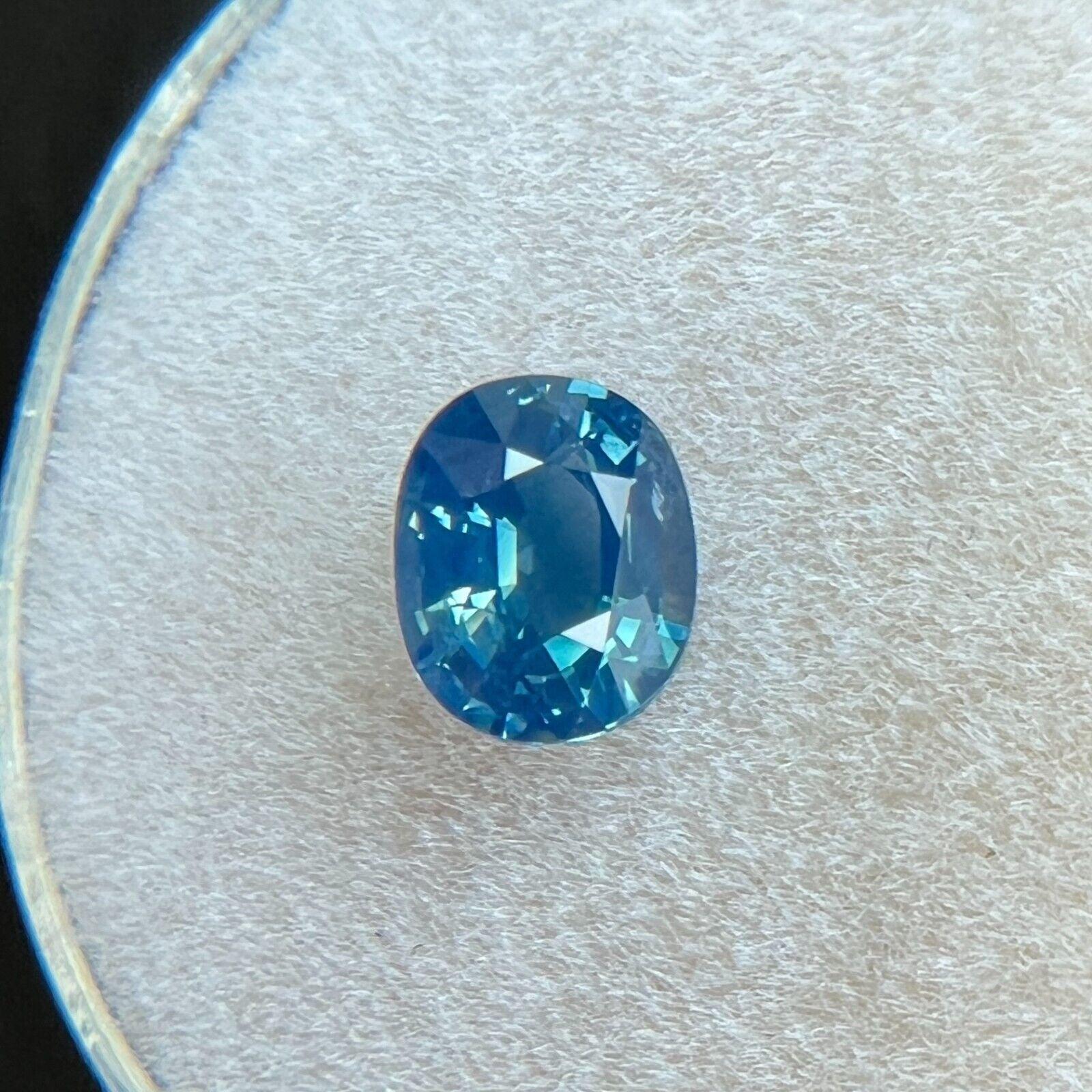 1.02ct Fine Green Blue Sapphire GRA Certified Oval Cut Rare Loose Gem For Sale 4