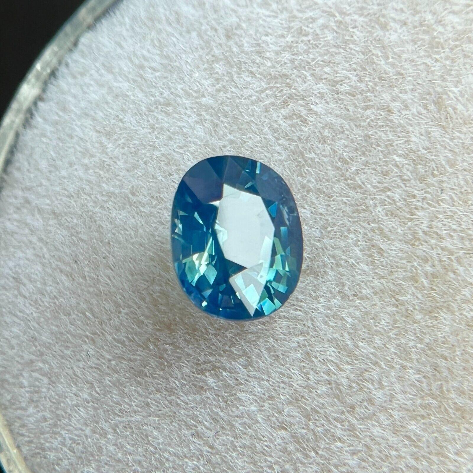 1.02ct Fine Green Blue Sapphire GRA Certified Oval Cut Rare Loose Gem For Sale 5