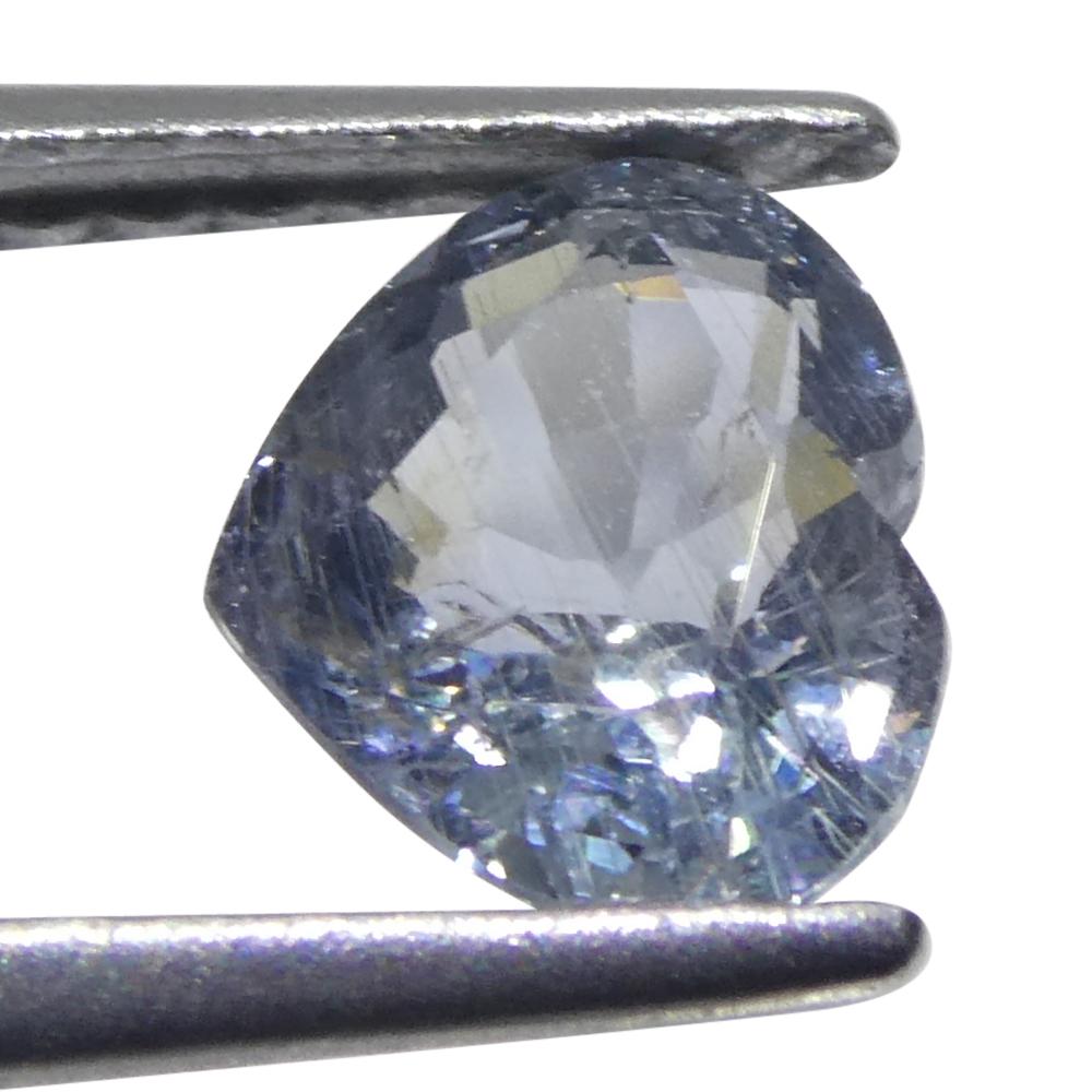 1.02ct Heart Blue Sapphire from Tanzania Unheated For Sale 5