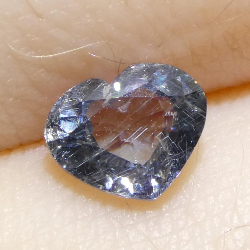 1.02ct Heart Blue Sapphire from Tanzania Unheated For Sale 6
