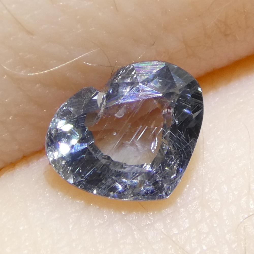 1.02ct Heart Blue Sapphire from Tanzania Unheated For Sale 7