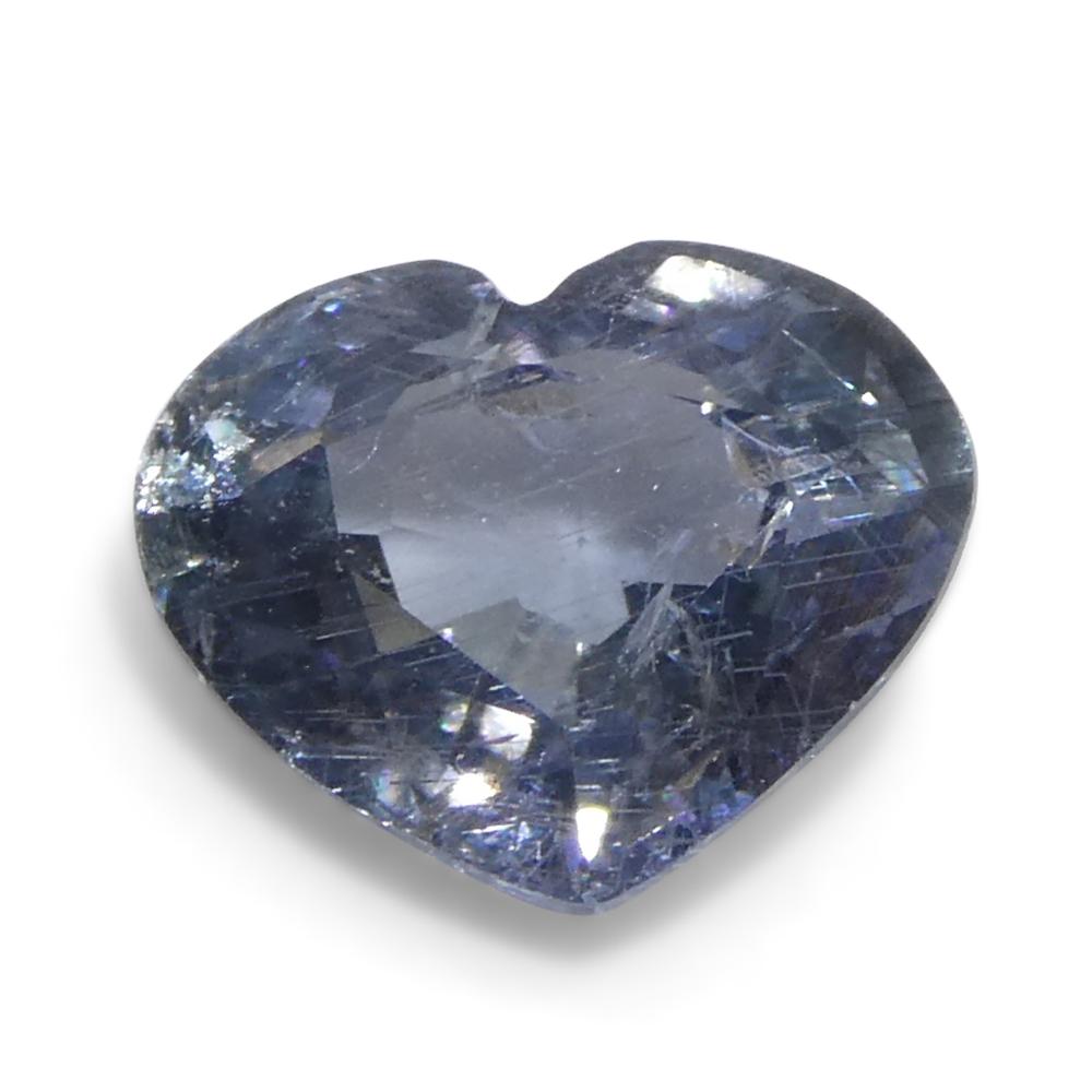 1.02ct Heart Blue Sapphire from Tanzania Unheated For Sale 1