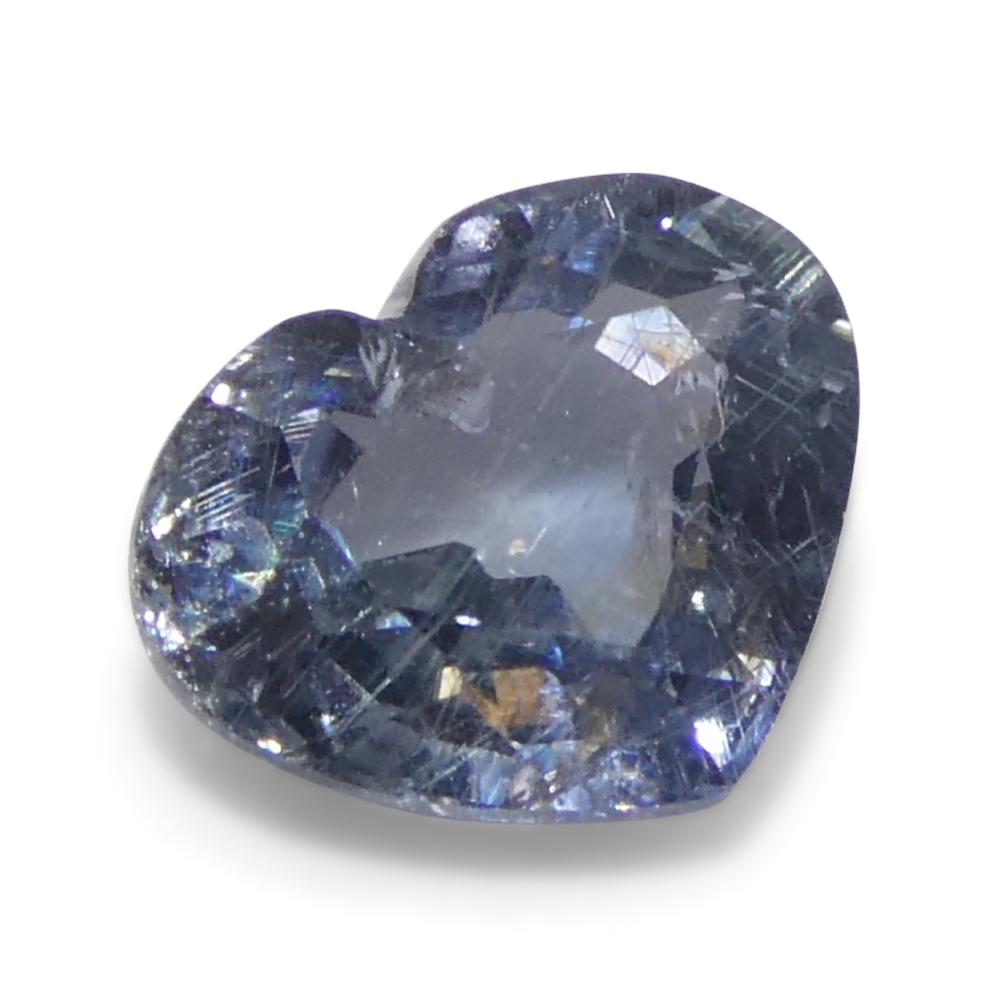 1.02ct Heart Blue Sapphire from Tanzania Unheated For Sale 4