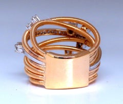 1.02ct Natural Diamonds On Coil Wire Wrap Ring 14kt Gold*