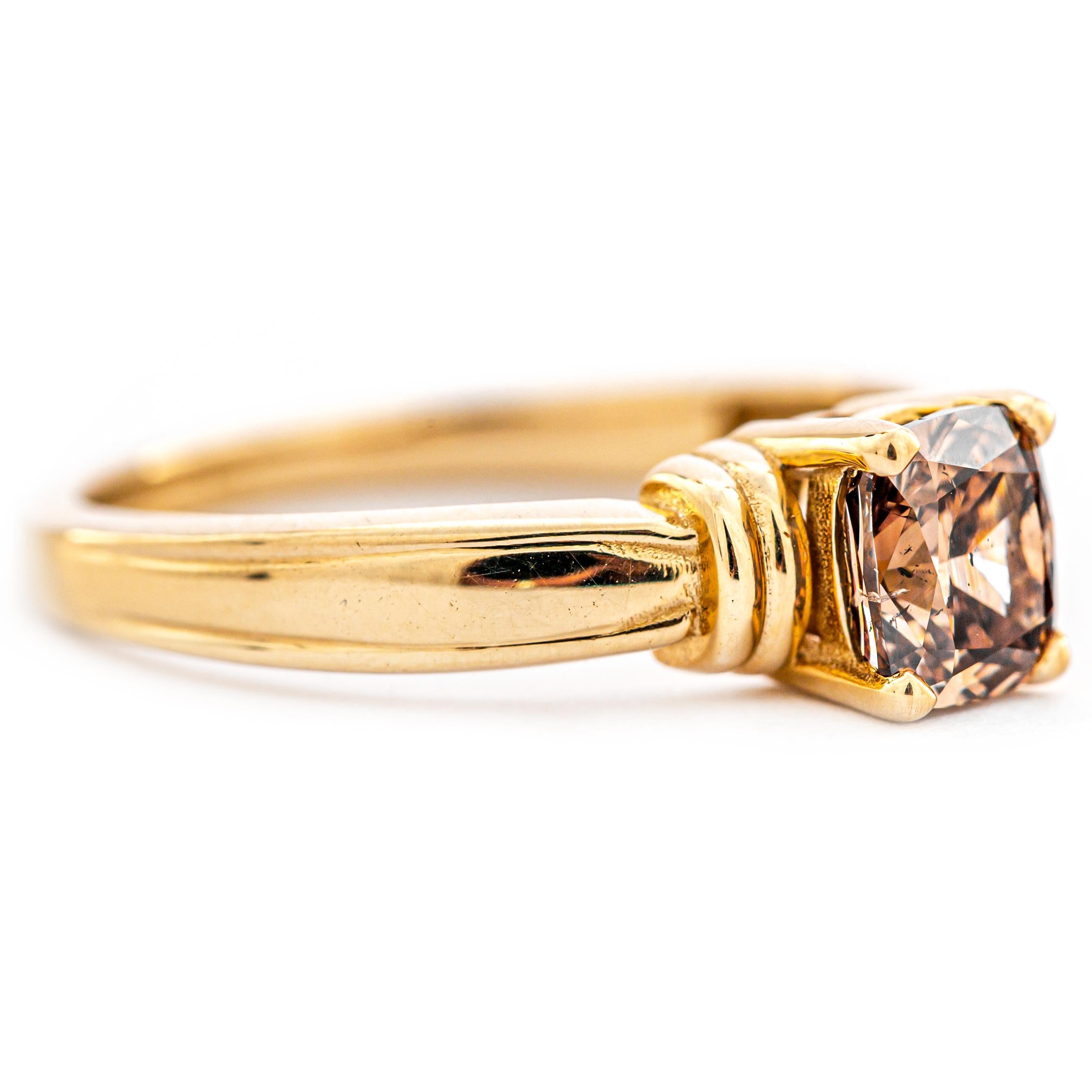 Women's 1.02ct Natural Fancy Deep Pinkish Brown Diamond Ring, No Reserve Price