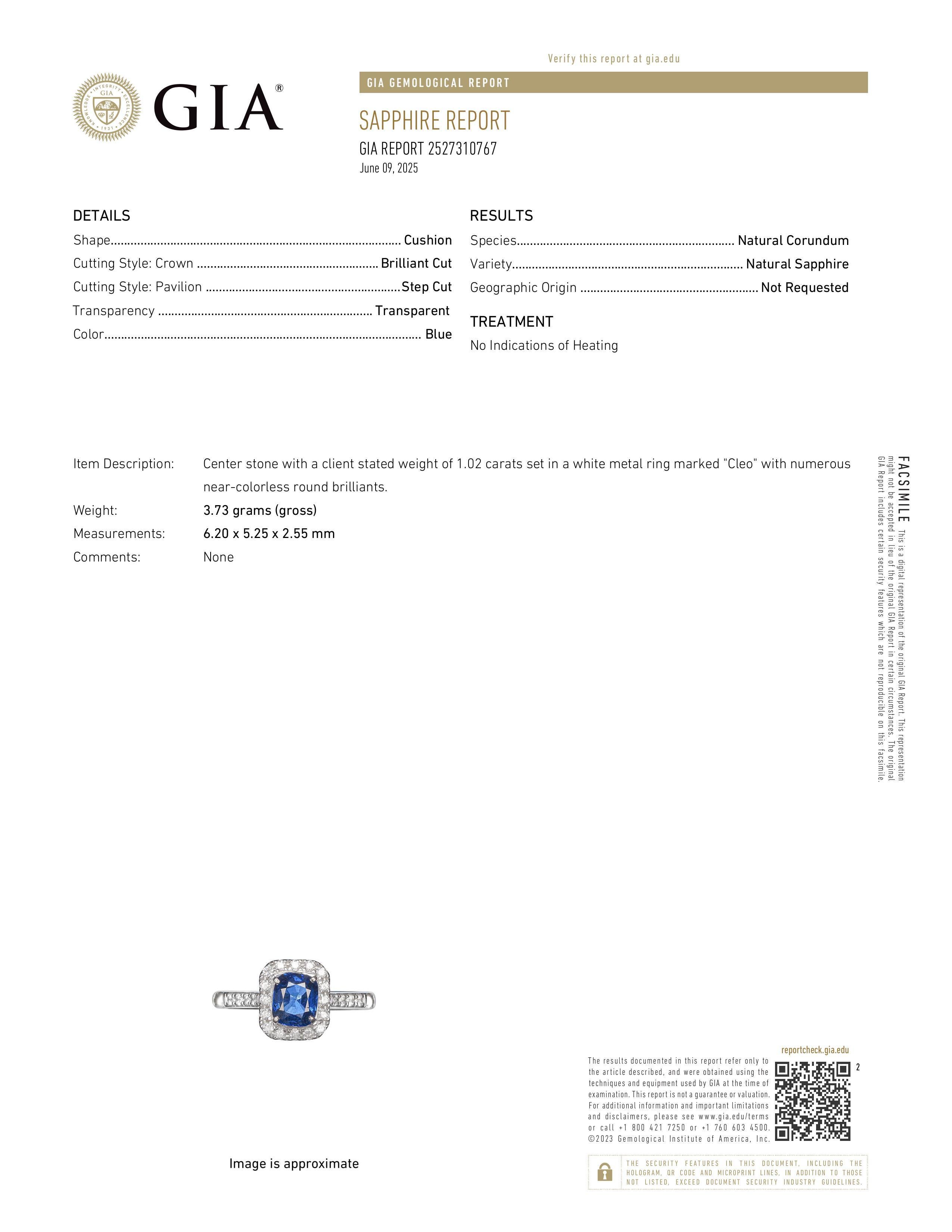 Merkmale:

Hauptedelstein - Saphir

Gesamtkaratgewicht (1 Stück) - 1.02Ct (ungefähr)

Größe des Hauptedelsteins - 6.1x5.3mm (ungefähr)

Farbe - Blau

Schnitt - Oval

Klarheit - VVS (augenrein, keine Brüche, keine Risse)

Transparenz -