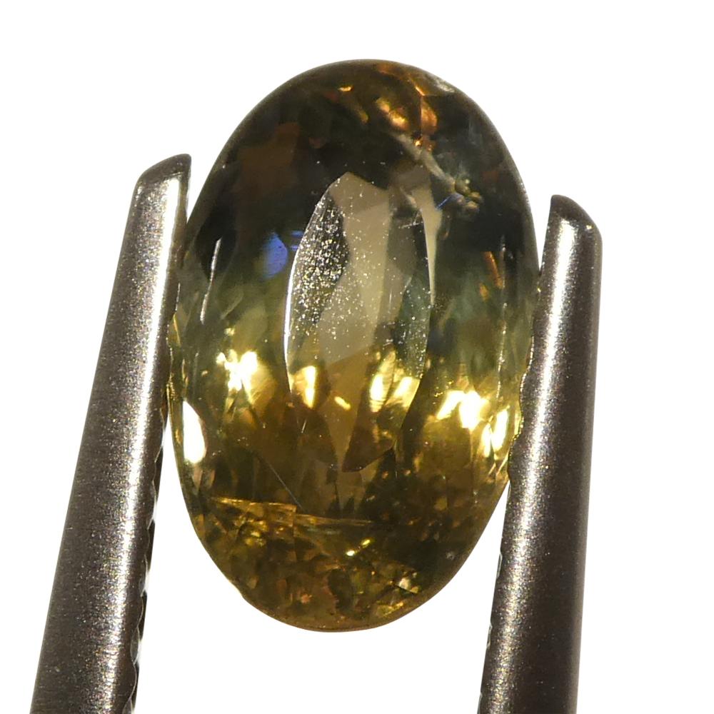 1.02ct Oval Yellowish Green to Yellowish Brown Alexandrite from Sri Lanka For Sale 8