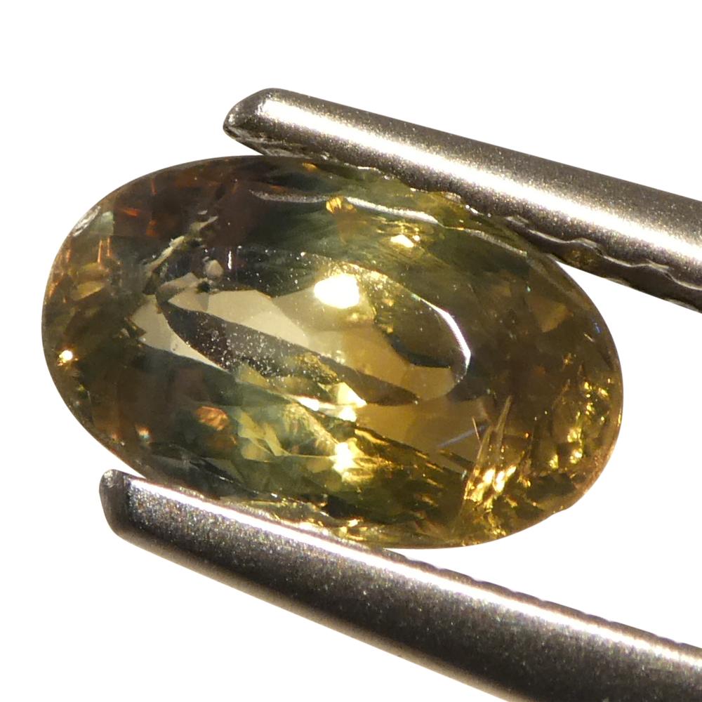 1.02ct Oval Yellowish Green to Yellowish Brown Alexandrite from Sri Lanka For Sale 9