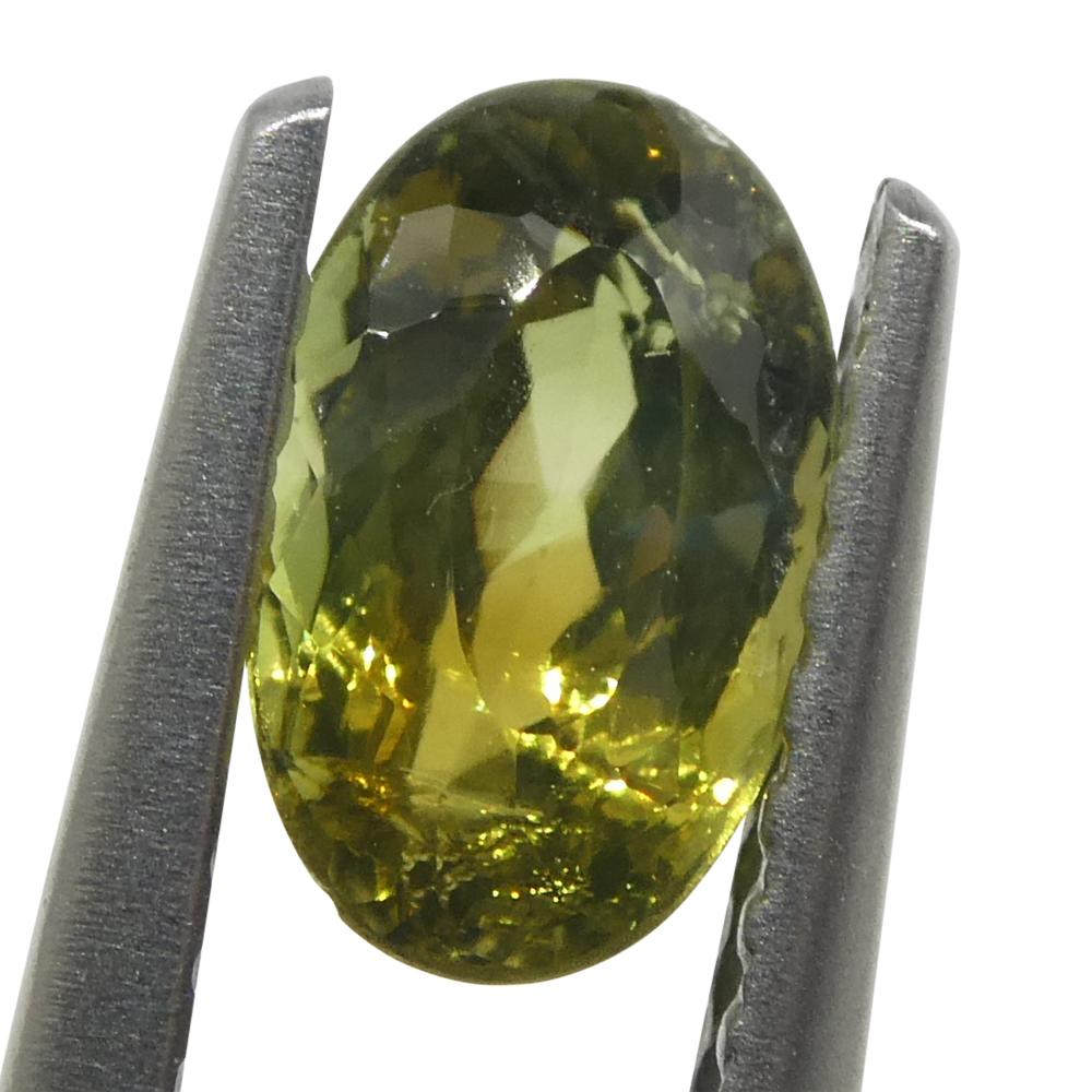 1.02ct Oval Yellowish Green to Yellowish Brown Alexandrite from Sri Lanka In New Condition For Sale In Toronto, Ontario