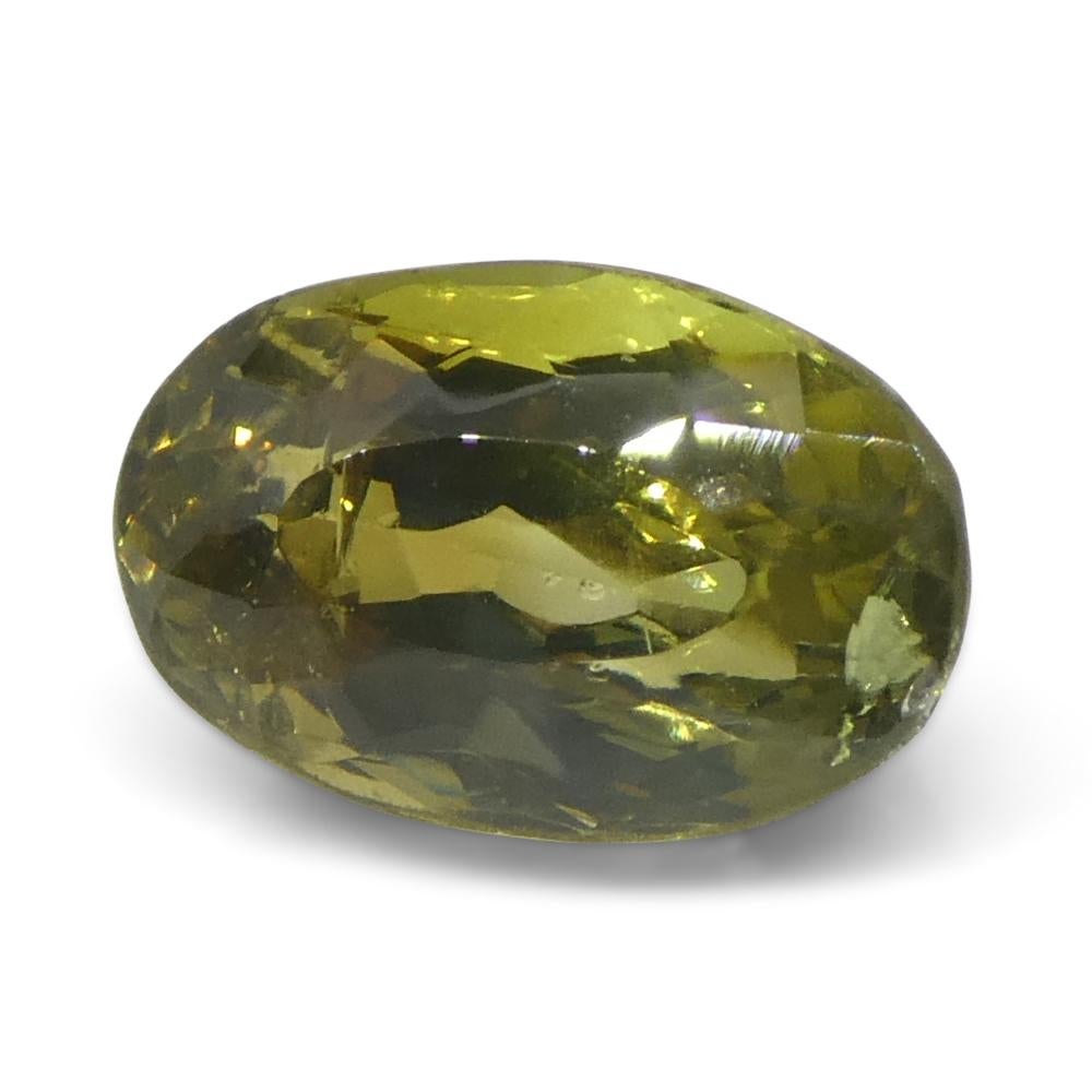 1.02ct Oval Yellowish Green to Yellowish Brown Alexandrite from Sri Lanka For Sale 1