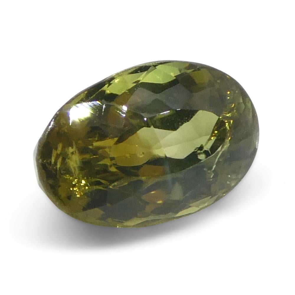 1.02ct Oval Yellowish Green to Yellowish Brown Alexandrite from Sri Lanka For Sale 2