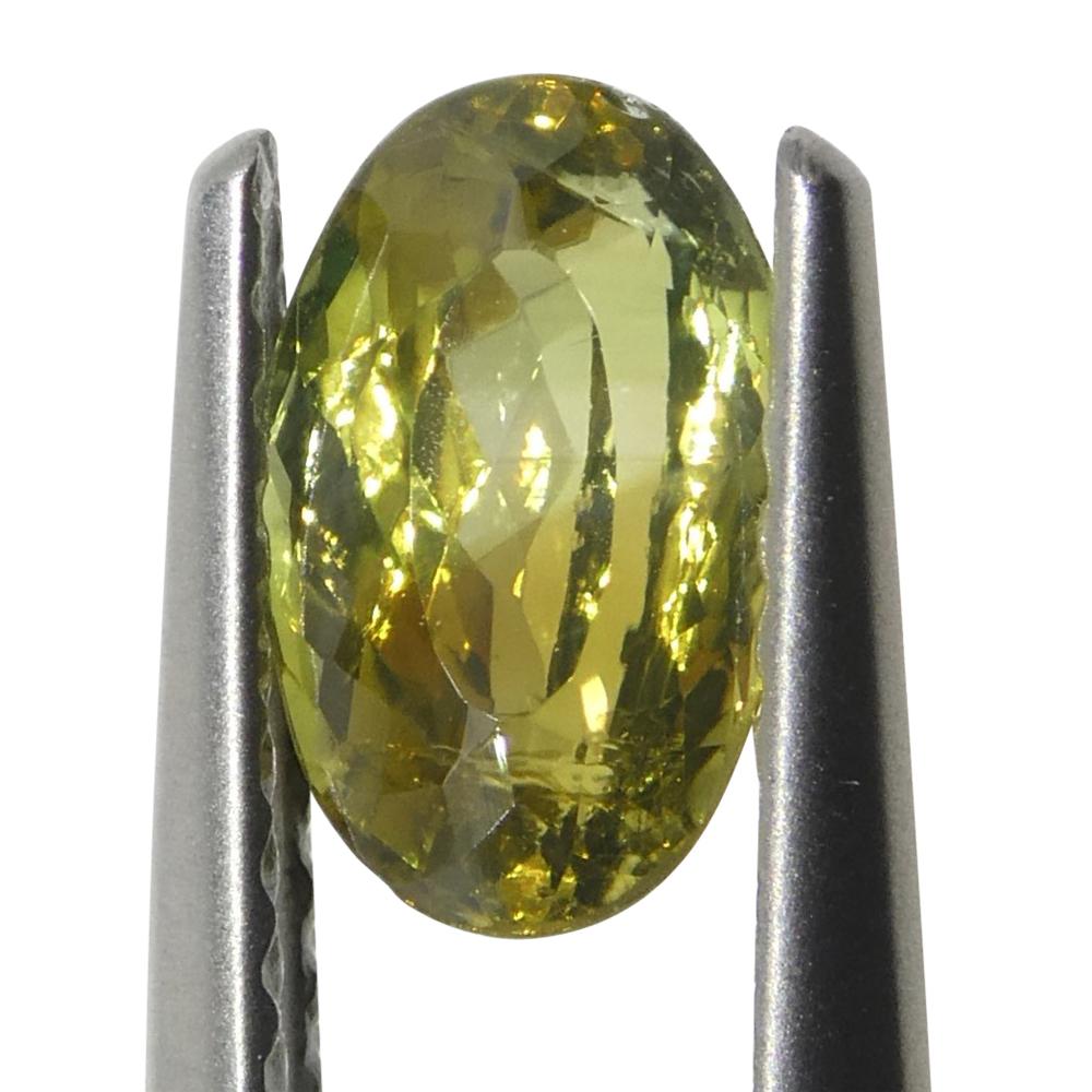 1.02ct Oval Yellowish Green to Yellowish Brown Alexandrite from Sri Lanka For Sale 4
