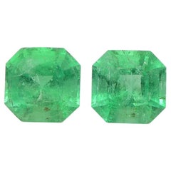 1,02ct Paar Quadratischer Grüner Smaragd aus Kolumbien