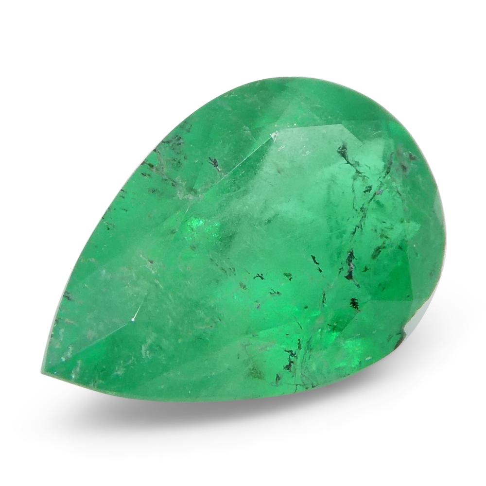 1.02ct Pear Green Emerald from Colombia For Sale 6