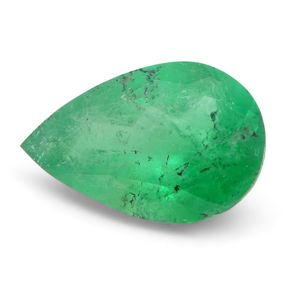 1.02ct Pear Green Emerald from Colombia For Sale 7