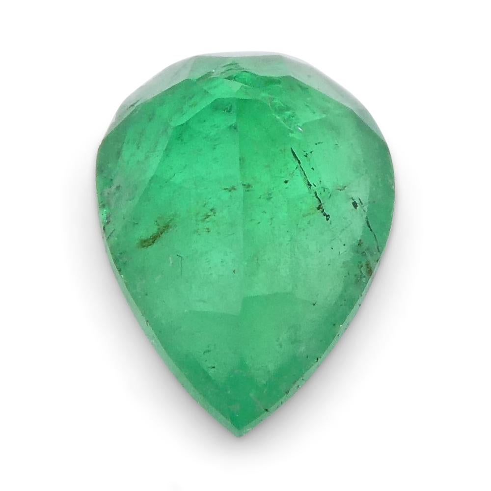 1.02ct Pear Green Emerald from Colombia For Sale 8