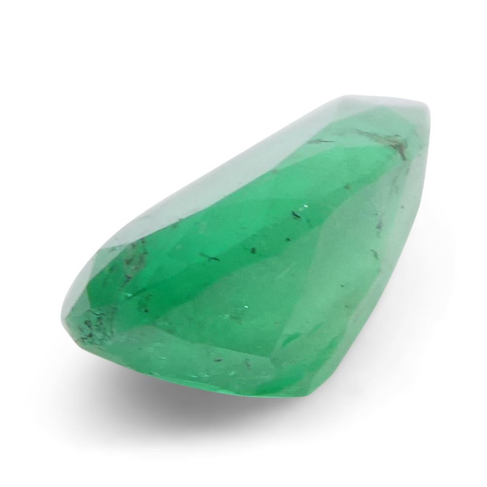 1.02ct Pear Green Emerald from Colombia In New Condition For Sale In Toronto, Ontario