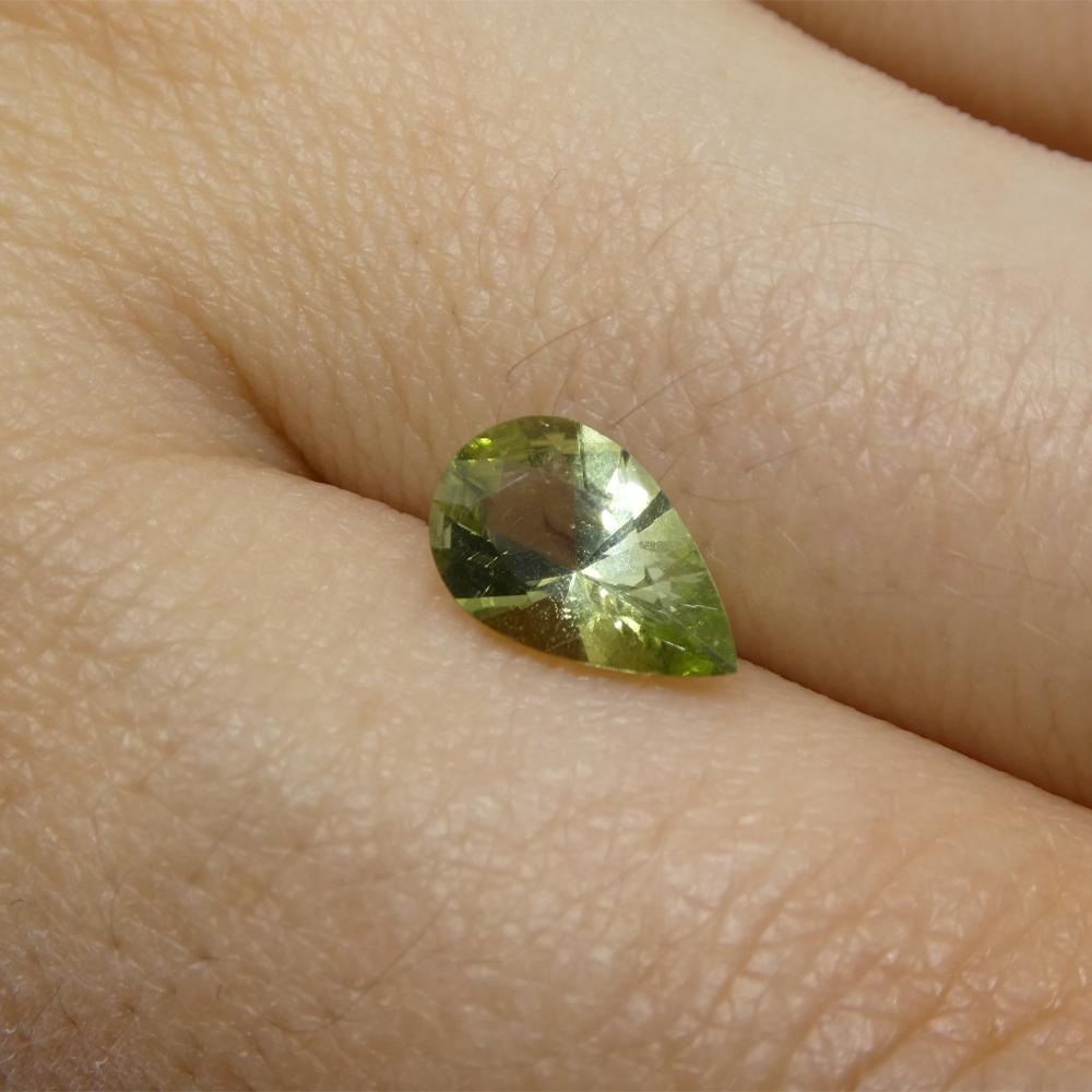 1.02ct Pear Green Tourmaline from Brazil For Sale 1