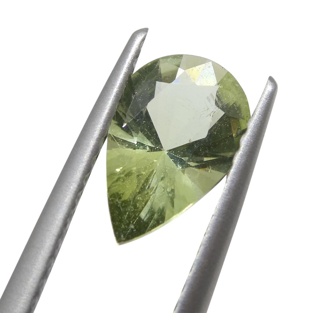 1.02ct Pear Green Tourmaline from Brazil For Sale 2