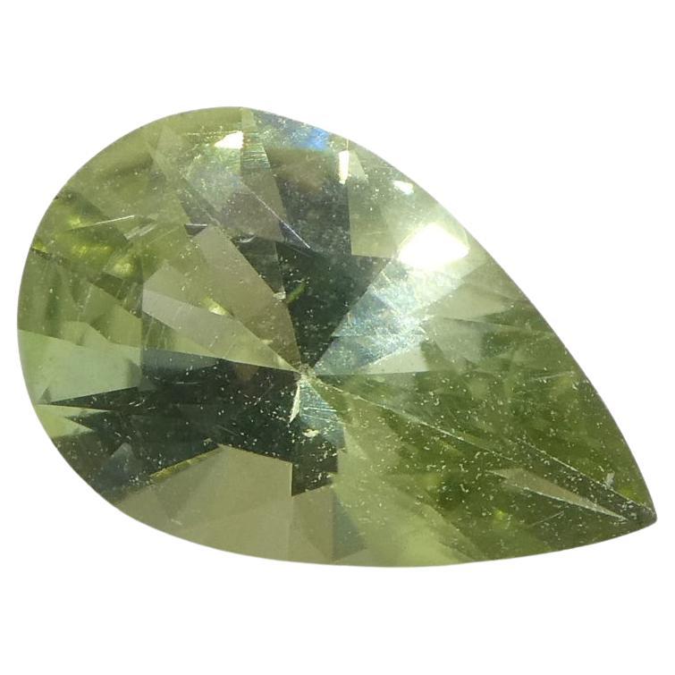 1.02ct Pear Green Tourmaline from Brazil For Sale