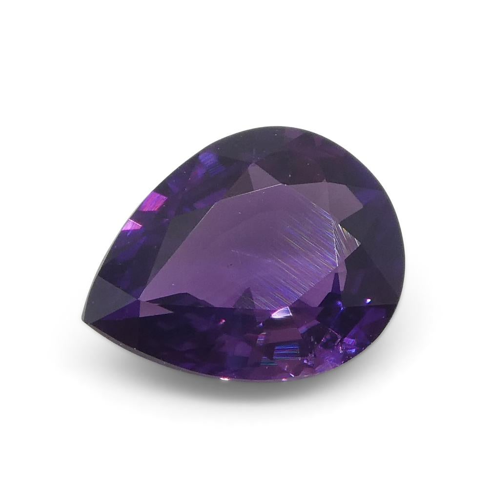 1.02ct Pear Purple Sapphire from East Africa, Unheated For Sale 5