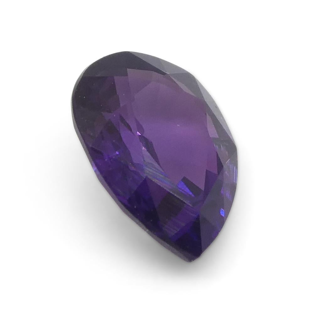 1.02ct Pear Purple Sapphire from East Africa, Unheated In New Condition For Sale In Toronto, Ontario