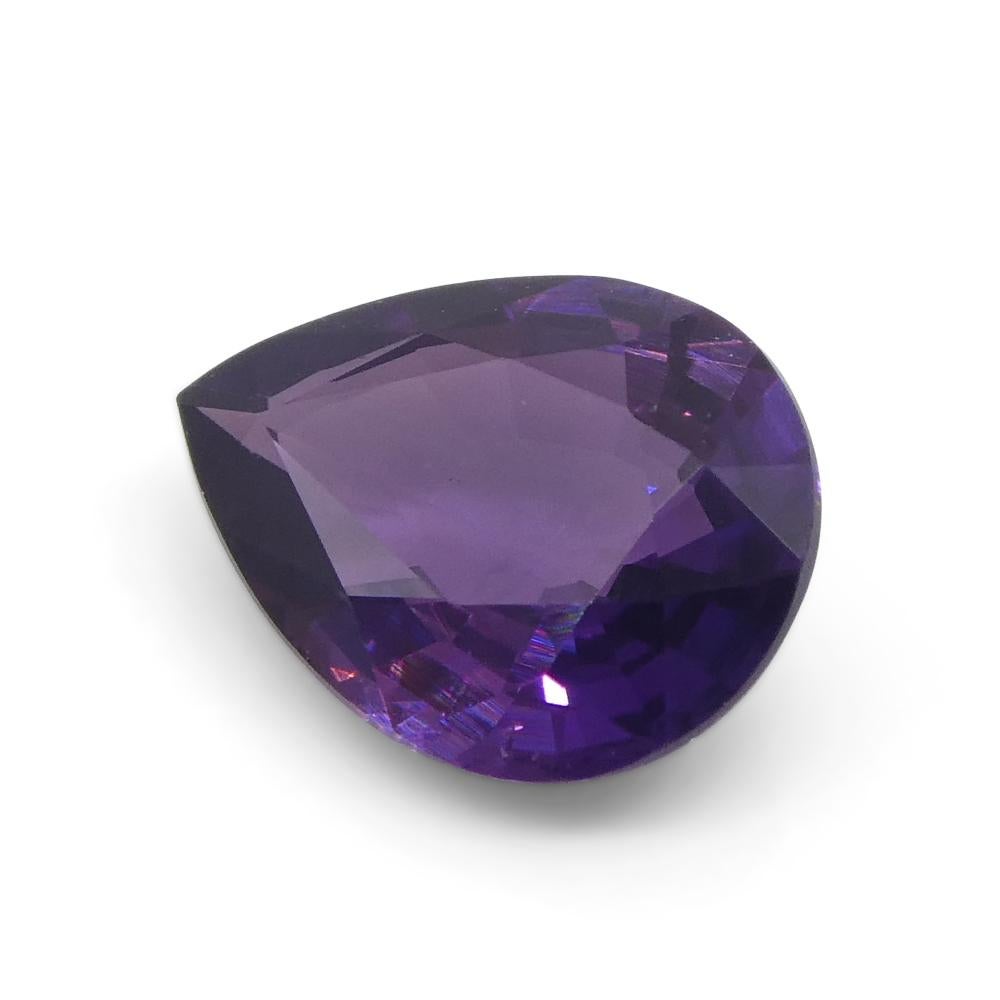 1.02ct Pear Purple Sapphire from East Africa, Unheated For Sale 1