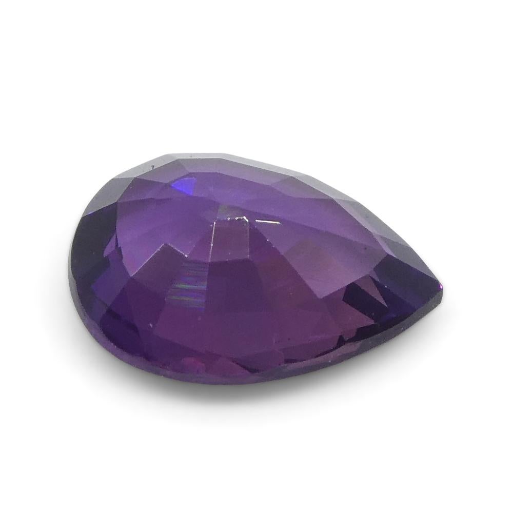 1.02ct Pear Purple Sapphire from East Africa, Unheated For Sale 4