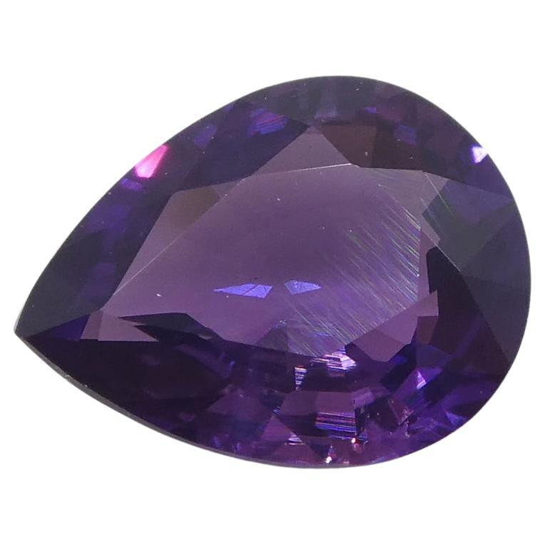 1.02ct Pear Purple Sapphire from East Africa, Unheated For Sale