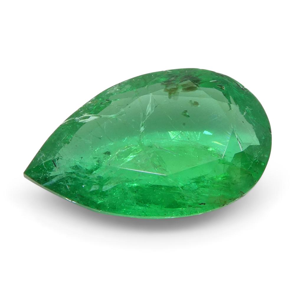 1.02ct Pear Shape Green Emerald from Zambia For Sale 6