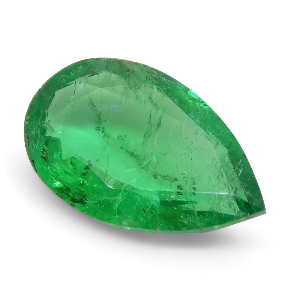 1.02ct Pear Shape Green Emerald from Zambia For Sale 7