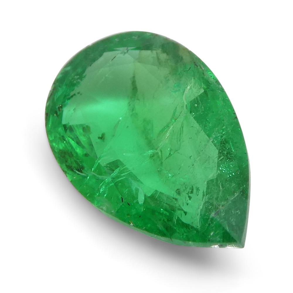1.02ct Pear Shape Green Emerald from Zambia For Sale 8
