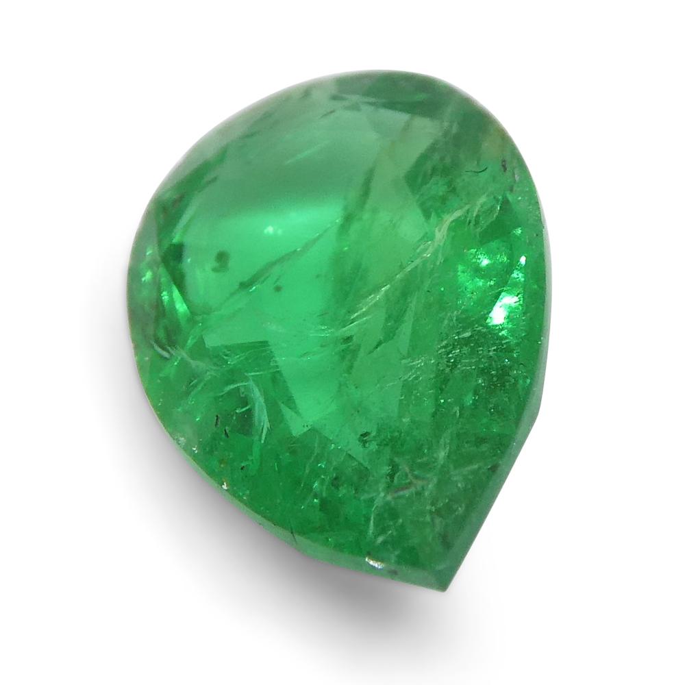 1.02ct Pear Shape Green Emerald from Zambia For Sale 9