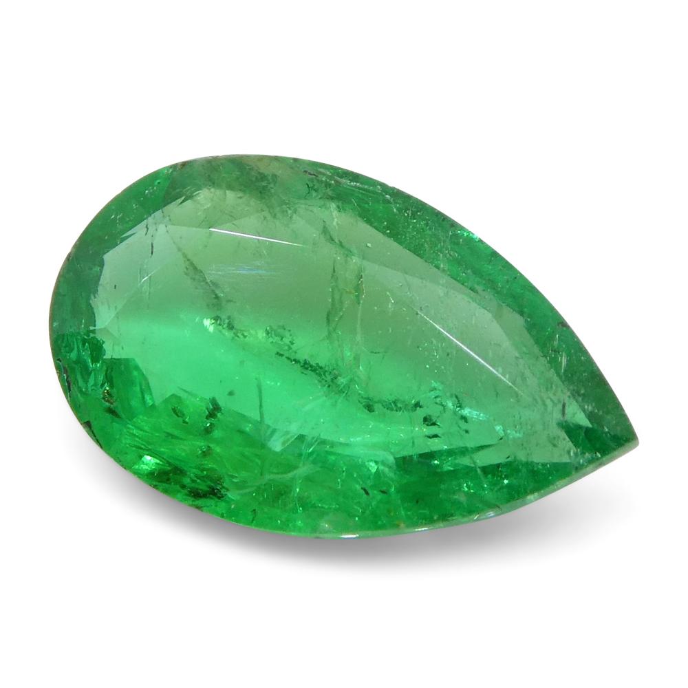 1.02ct Pear Shape Green Emerald from Zambia For Sale 11