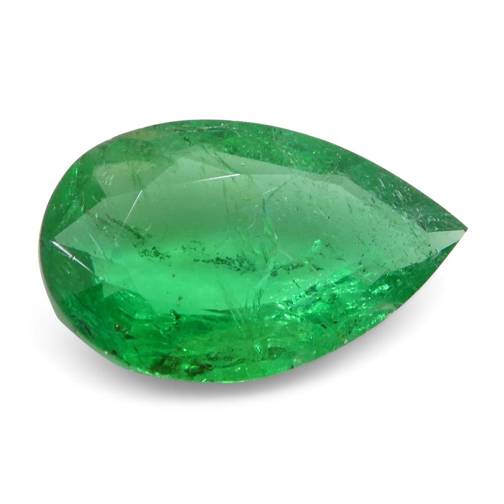 1.02ct Pear Shape Green Emerald from Zambia For Sale 12